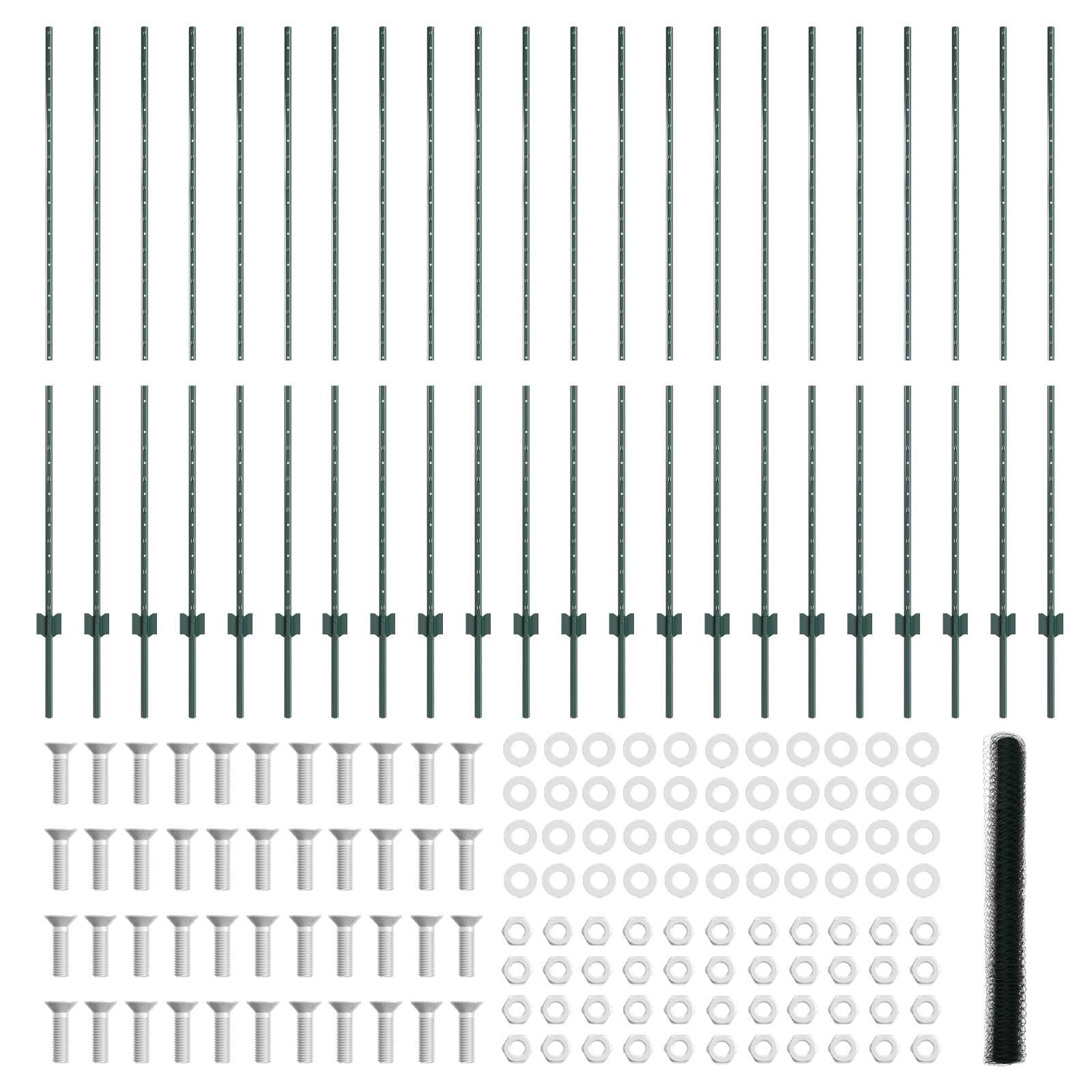 Pali di Recinzione  11 pcs U-Channel Verde 150 cm Acciaio