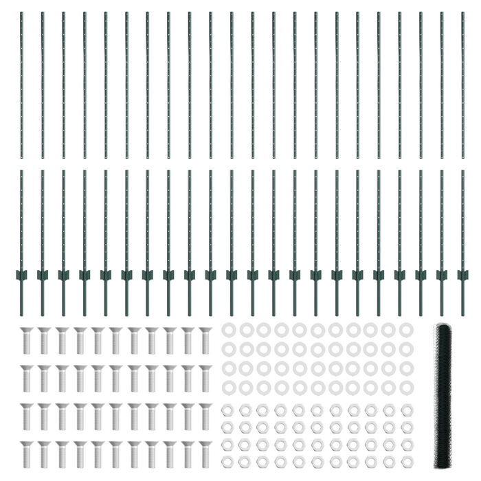 Pali di Recinzione  11 pcs U-Channel Verde 150 cm Acciaio
