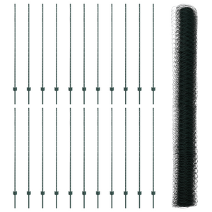 Pali per Recinzione  11 pz U-Channel Verde 160 cm Acciaio