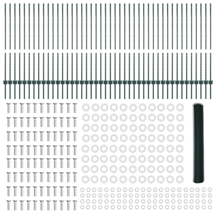 Posti per Recinzione  11 pz U-Channel Verde 120 cm Acciaio