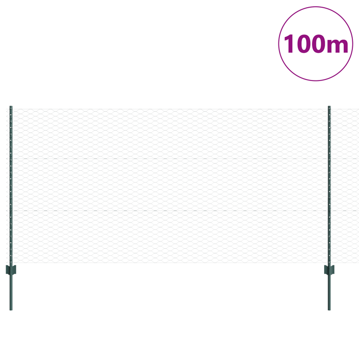 Pali per Recinzione  11 pezzi U-Channel Verde 120 cm Acciaio