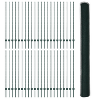 Pali per Recinzione  11 pcs U-Channel Verde 140 cm Acciaio