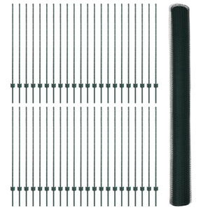 Pali per Recinzione  11 pcs U-Channel Verde 140 cm Acciaio