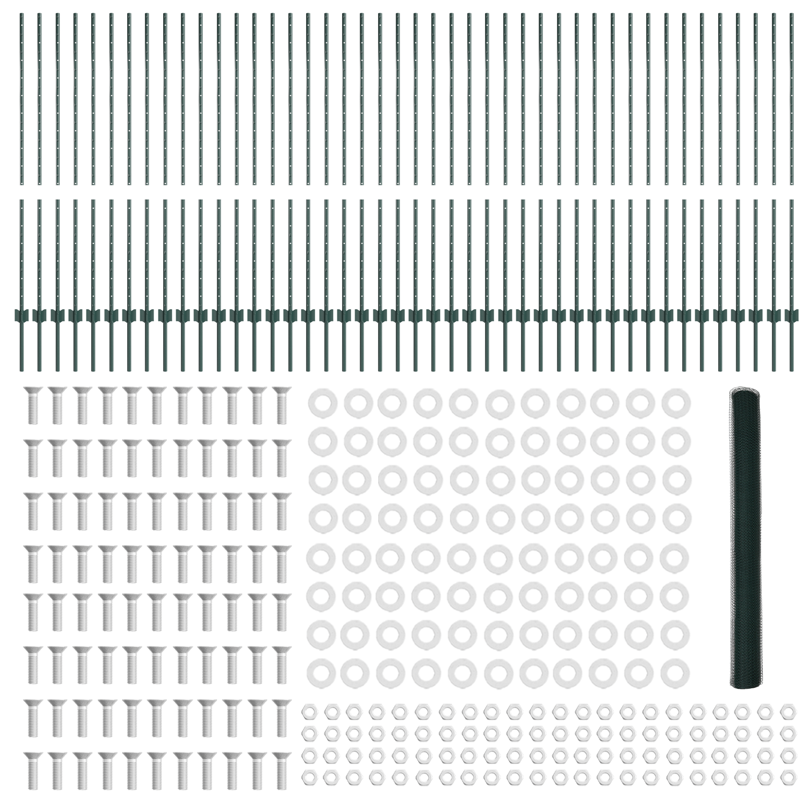 Pali per Recinzione  11 pcs U-Channel Verde 140 cm Acciaio