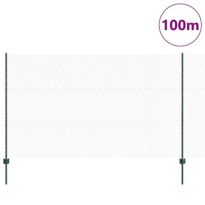 Posti per Recinzione  11 pcs U-Channel Verde 140 cm Acciaio