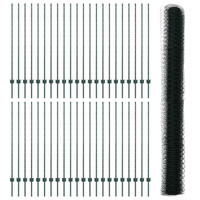 Posti per Recinzione  11 pcs U-Channel Verde 140 cm Acciaio