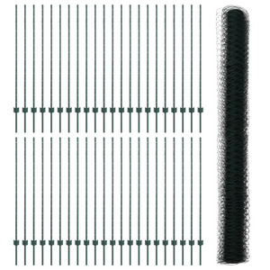 Posti per Recinzione  11 pcs U-Channel Verde 140 cm Acciaio