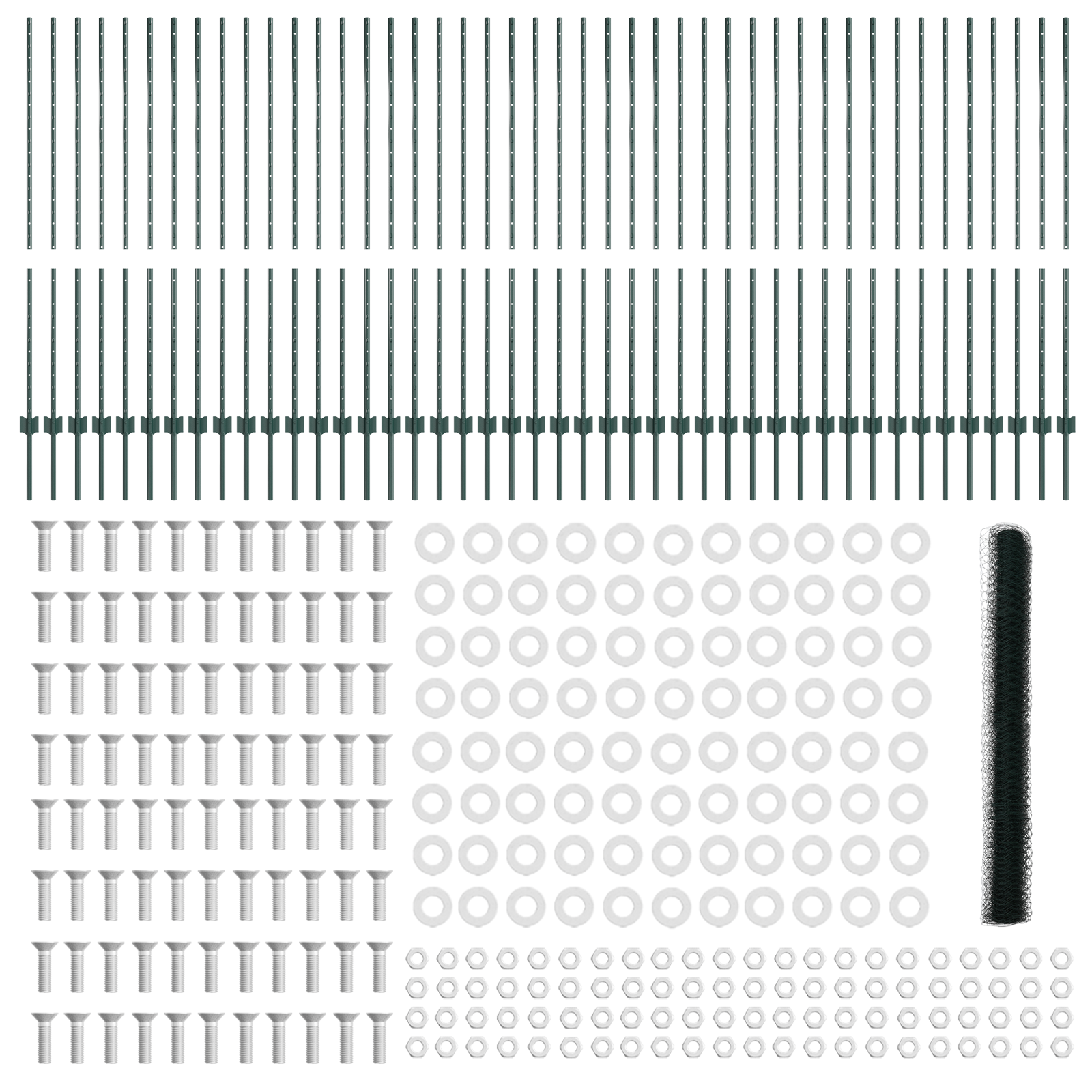 Posti per Recinzione  11 pcs U-Channel Verde 140 cm Acciaio