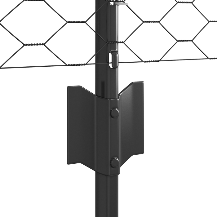 Pali Recinzione  5 pz U-Channel Grigio 40 cm Acciaio