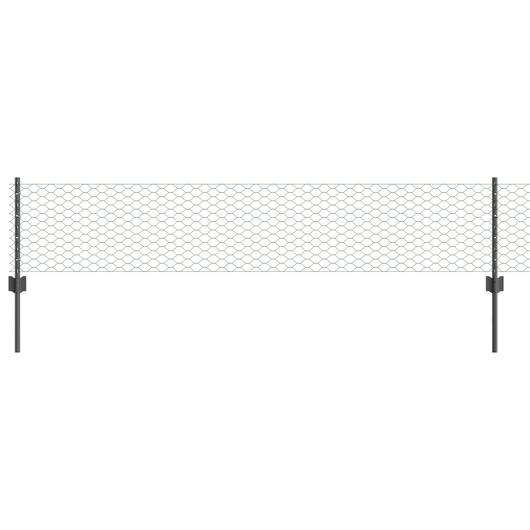 Pali Recinzione  5 pz U-Channel Grigio 40 cm Acciaio