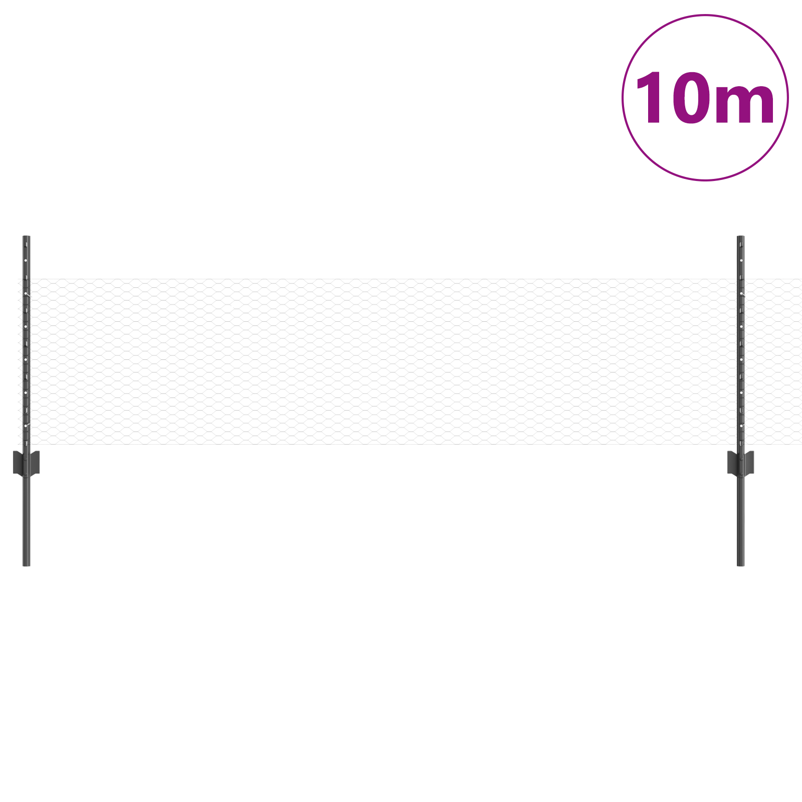 Pali per Recinzione  5 pz U-Channel Grigio 60 cm Acciaio