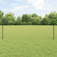 Paletti per Recinzione 5 pz U-Channel Grigio 60 cm Acciaio