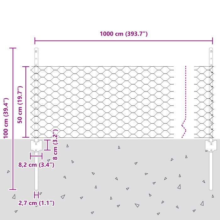 Paletti per Recinzione 5 pz U-Channel Grigio 60 cm Acciaio