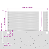 Pali di Recinzione  5 pz U-Channel Grigio 60 cm Acciaio