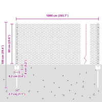 Pali di Recinzione  5 pcs U-Channel Grigio 60 cm Acciaio