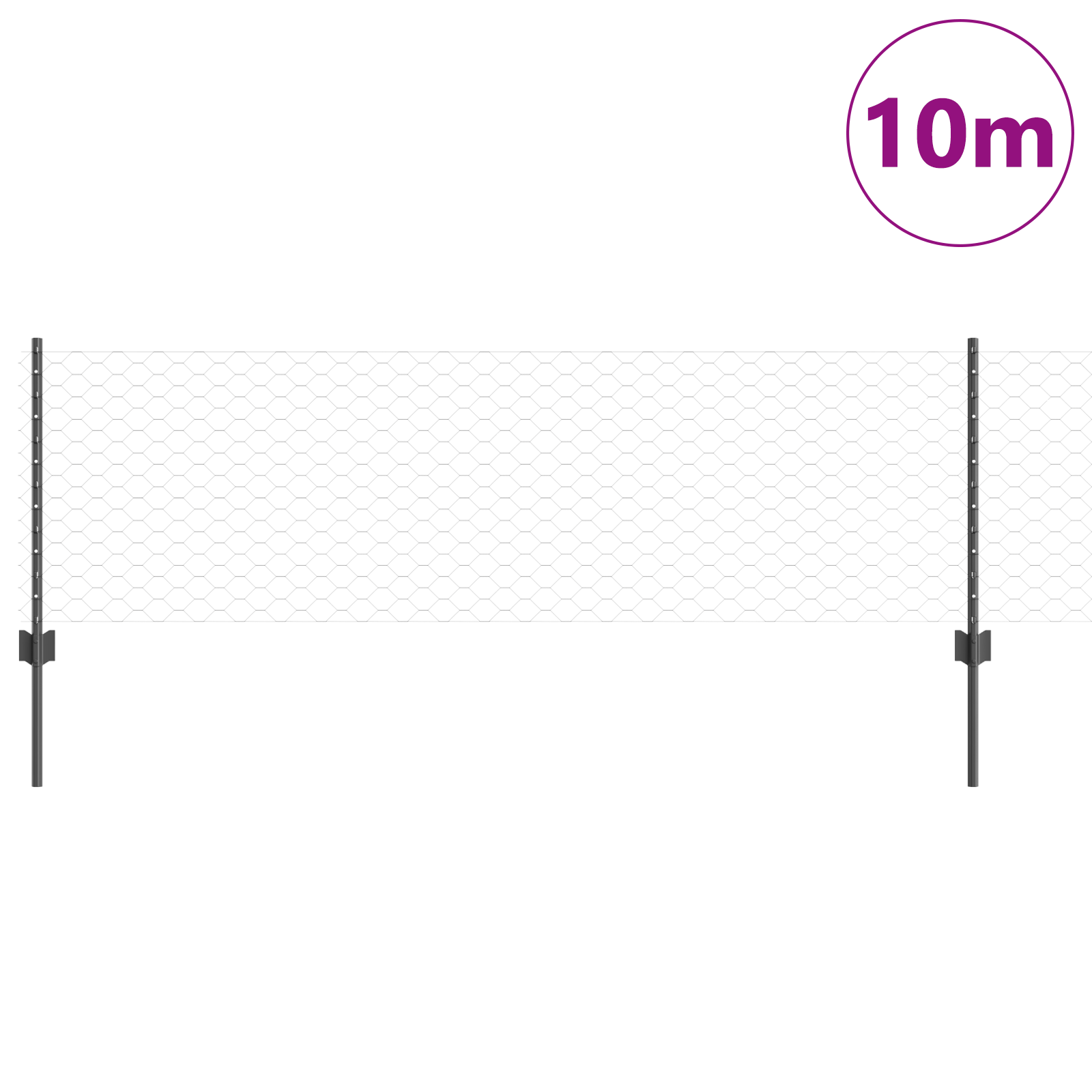 Posti per Recinzione  5 pcs U-Channel Grigio 60 cm Acciaio