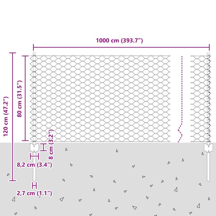 Pali di recinzione  5 pezzi U-Channel grigio 80 cm in acciaio