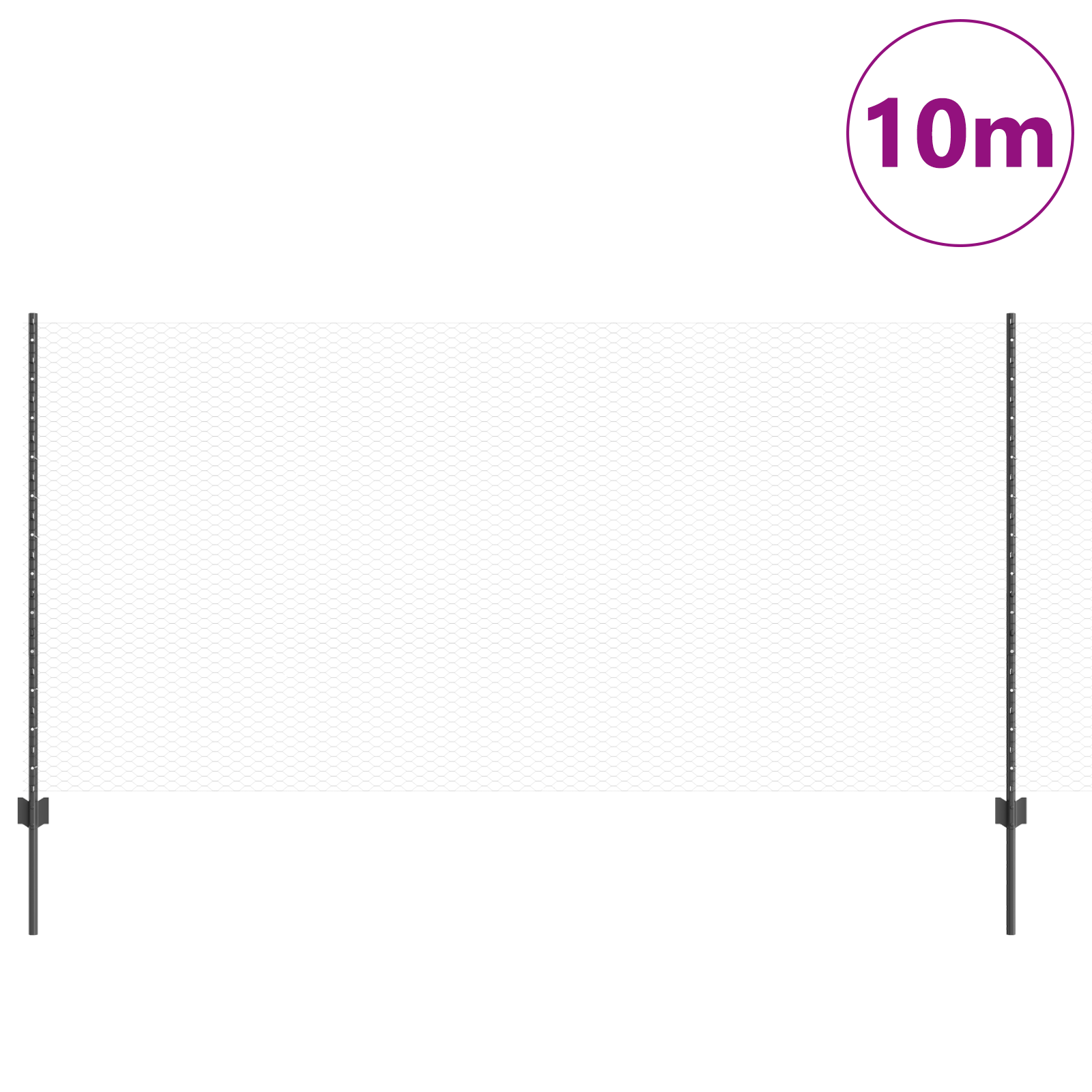 Pali di Recinzione  10 pz U-Channel Grigio 120 cm Acciaio