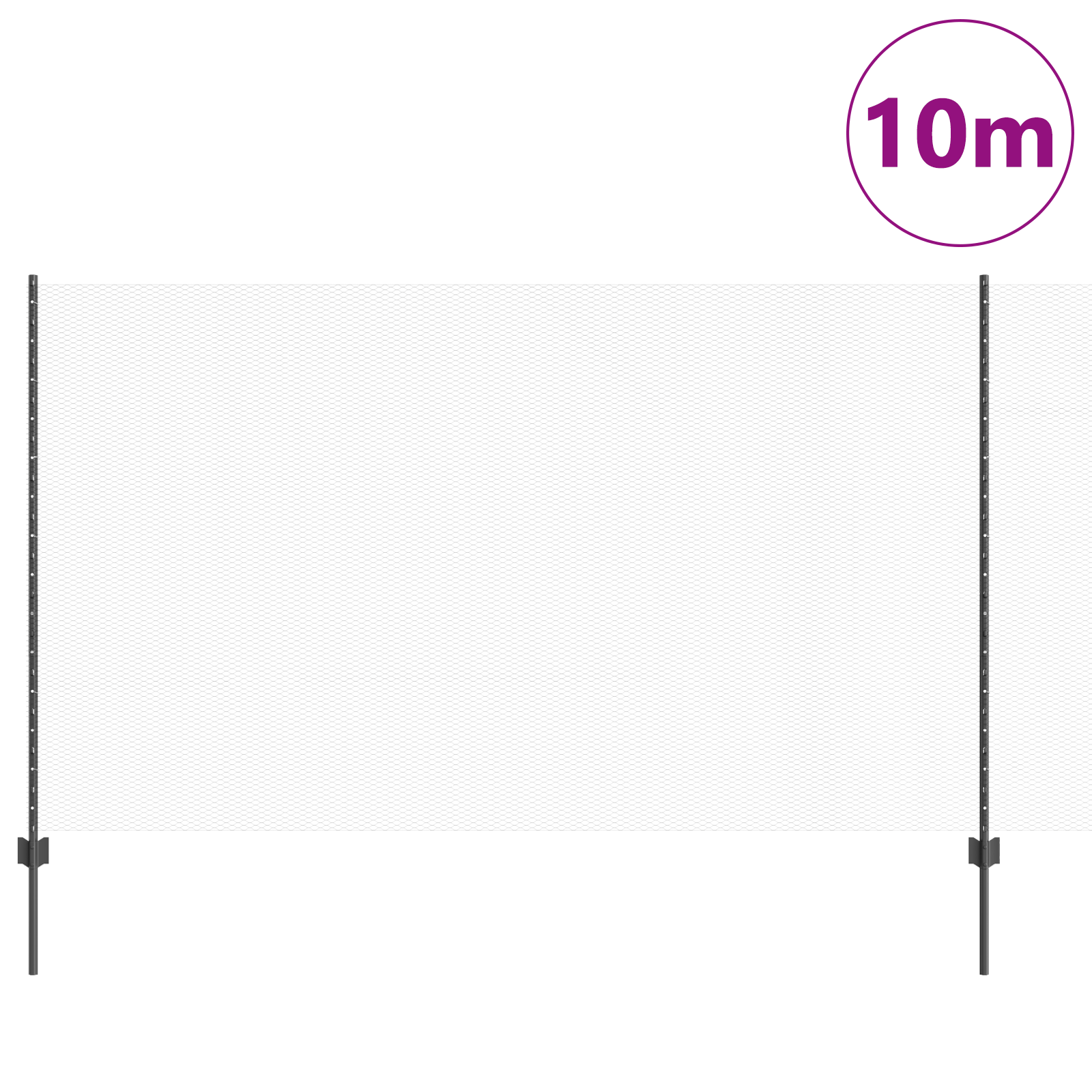 Post per Recinzione  10 pz U-Channel Grigio 140 cm Acciaio