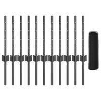 Posti per Recinzione  11 pcs U-Channel Grigio 40 cm Acciaio