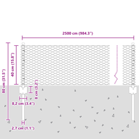 Pali di Recinzione  11 pz U-Channel Grigio 40 cm Acciaio