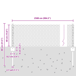 Pali di Recinzione  11 pz U-Channel Grigio 40 cm Acciaio