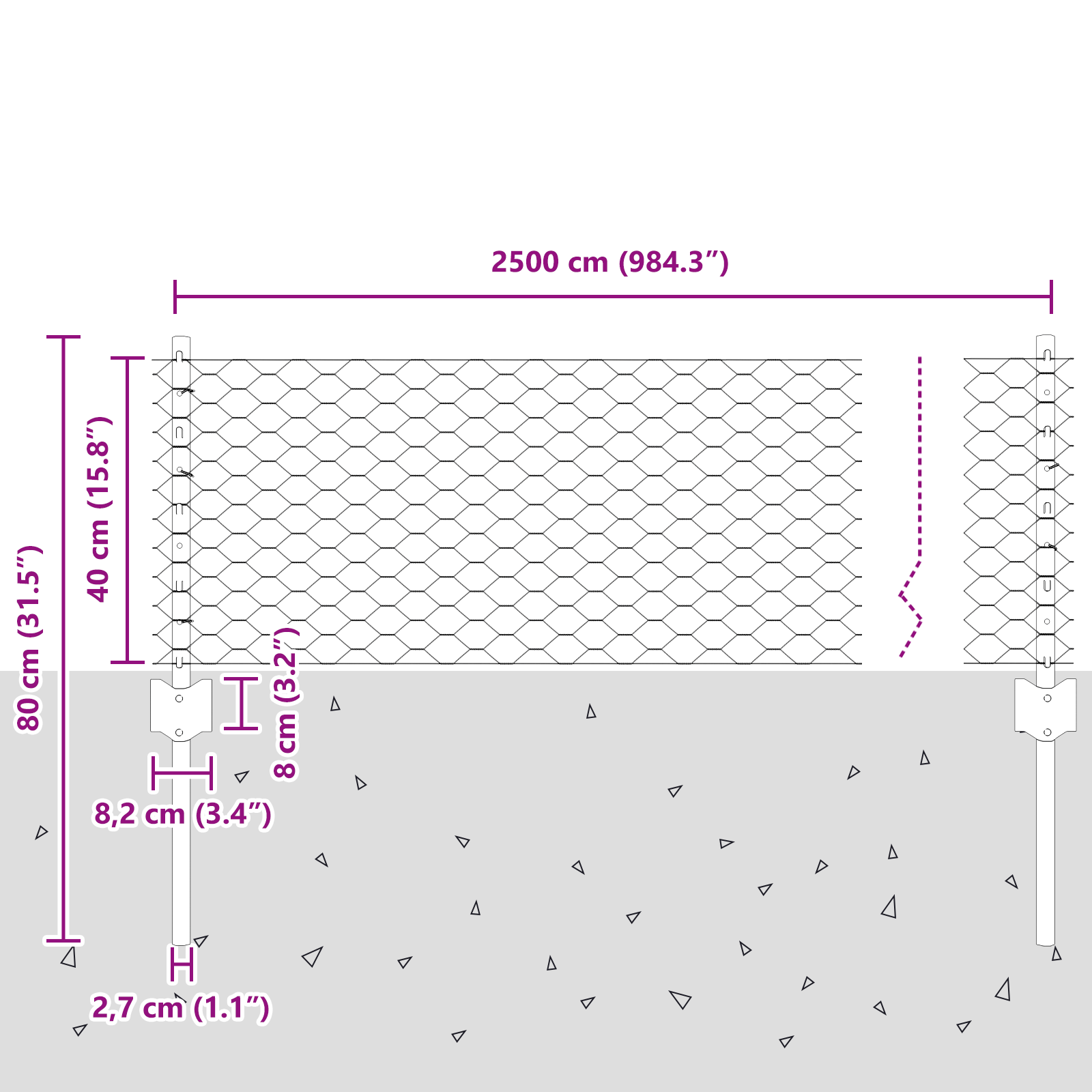 Pali per Recinzione  11 pz U-Channel Grigio 40 cm Acciaio