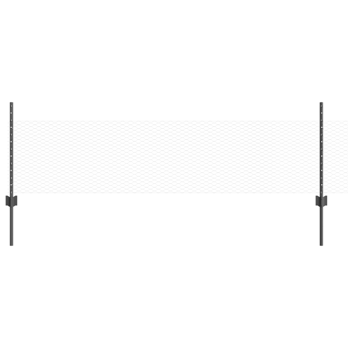 Set di Recinzione Set di 2 Grigio Metallo Grande Durevole