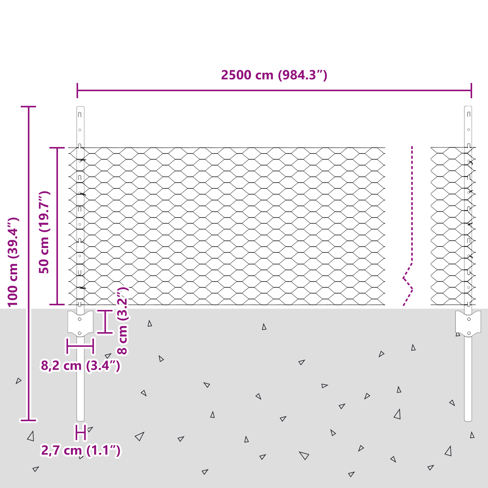 Set di Recinzione da Giardino Pacco di 2 Grigio Metallo Grande