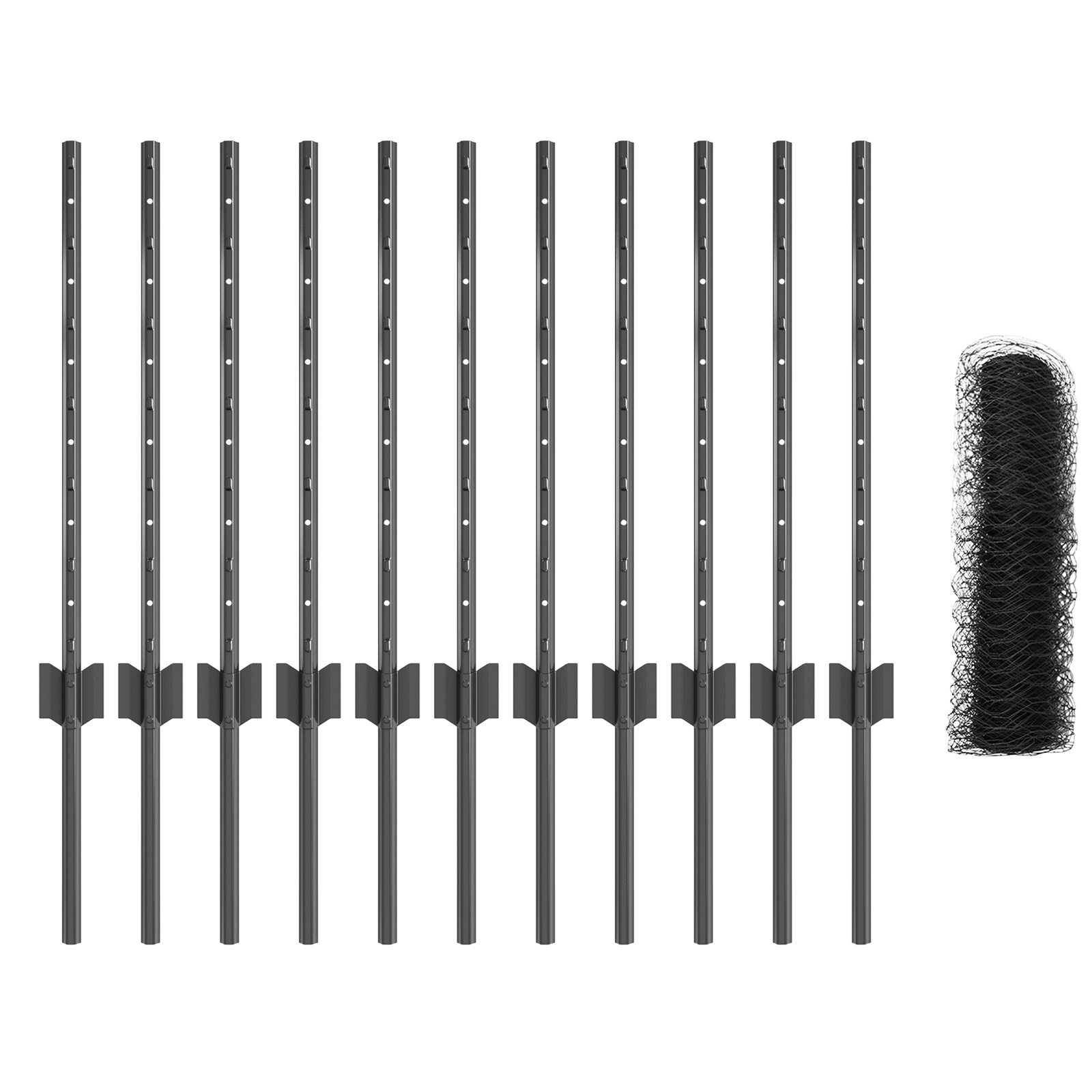 Set di recinzione esagonale da giardino Set di 2 Grigio Acciaio