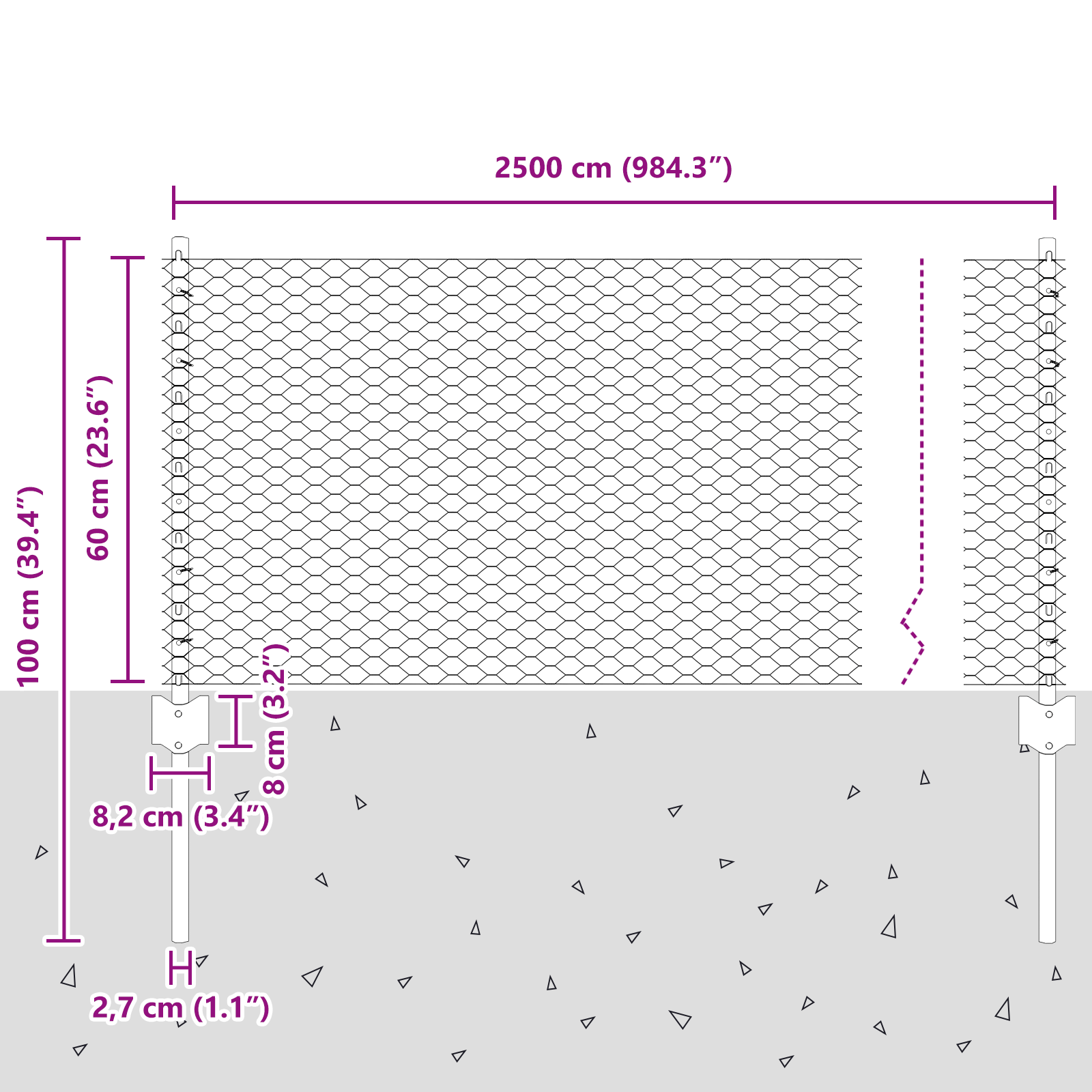 Pali di Recinzione  11 pcs U-Channel Grigio 60 cm Acciaio