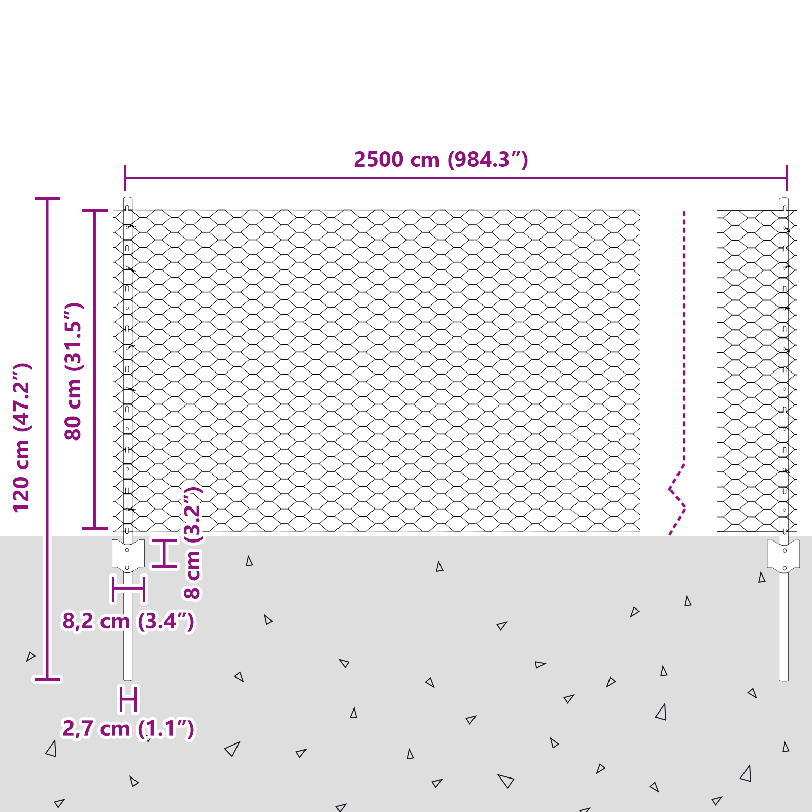 Pali per Recinzione  11 pcs U-Channel Grigio 80 cm Acciaio