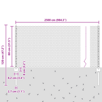 Posti per Recinzioni  11 pcs U-Channel Grigio 80 cm Acciaio