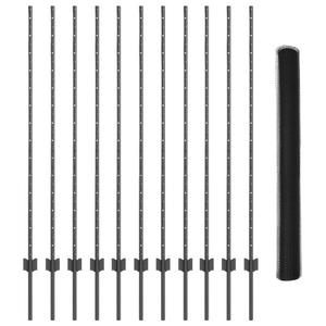 Pali di Recinzione  22 pcs U-Channel Grigio 140 cm Acciaio