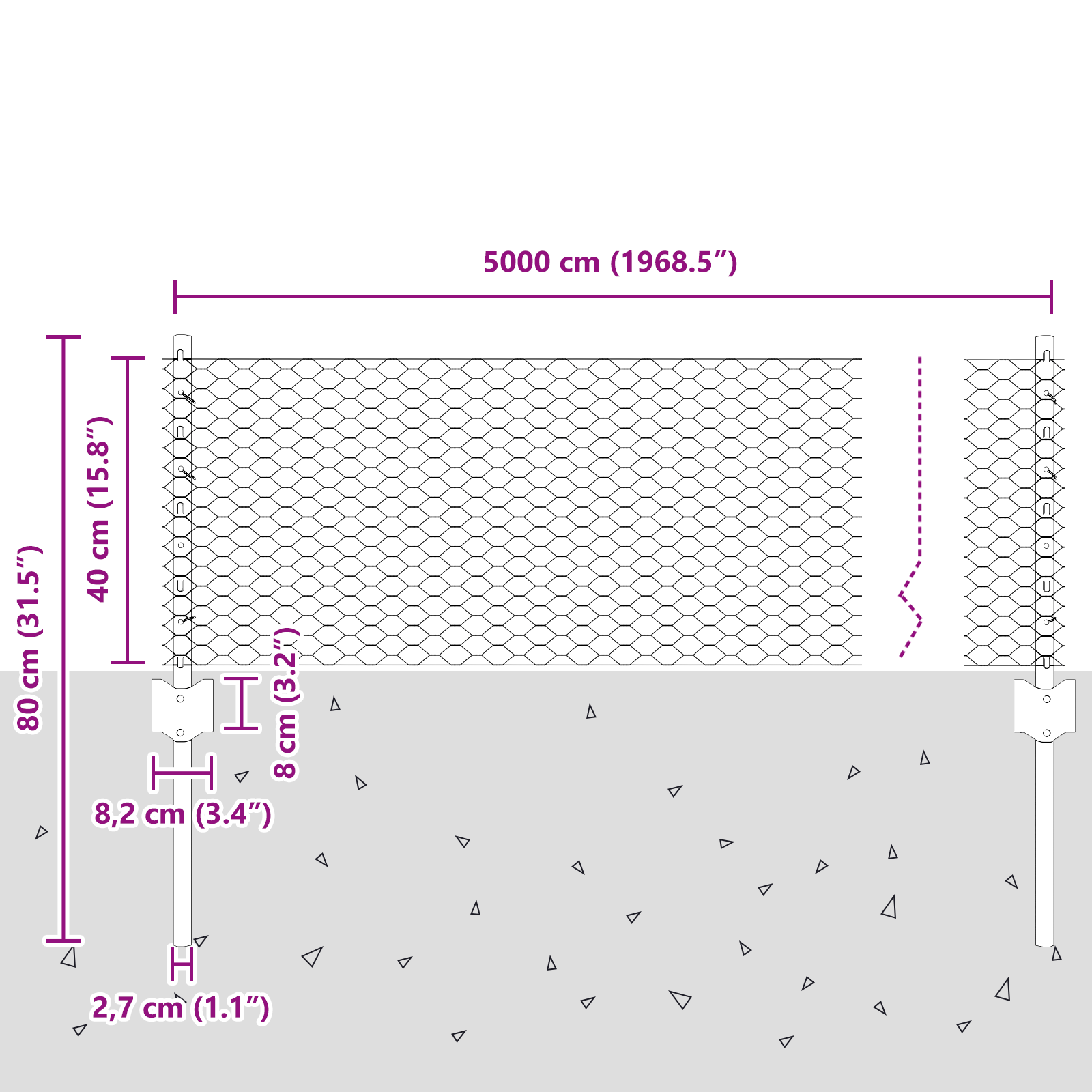 Pali di Recinzione  11 pcs U-Channel Grigio 40 cm Acciaio