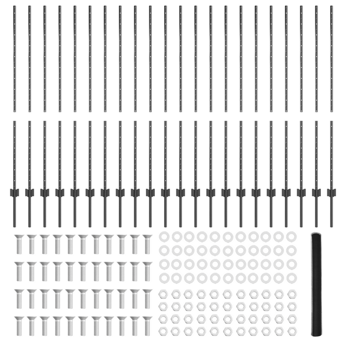 Pali per Recinzione  22 pz Canale a U Grigio 140 cm Acciaio