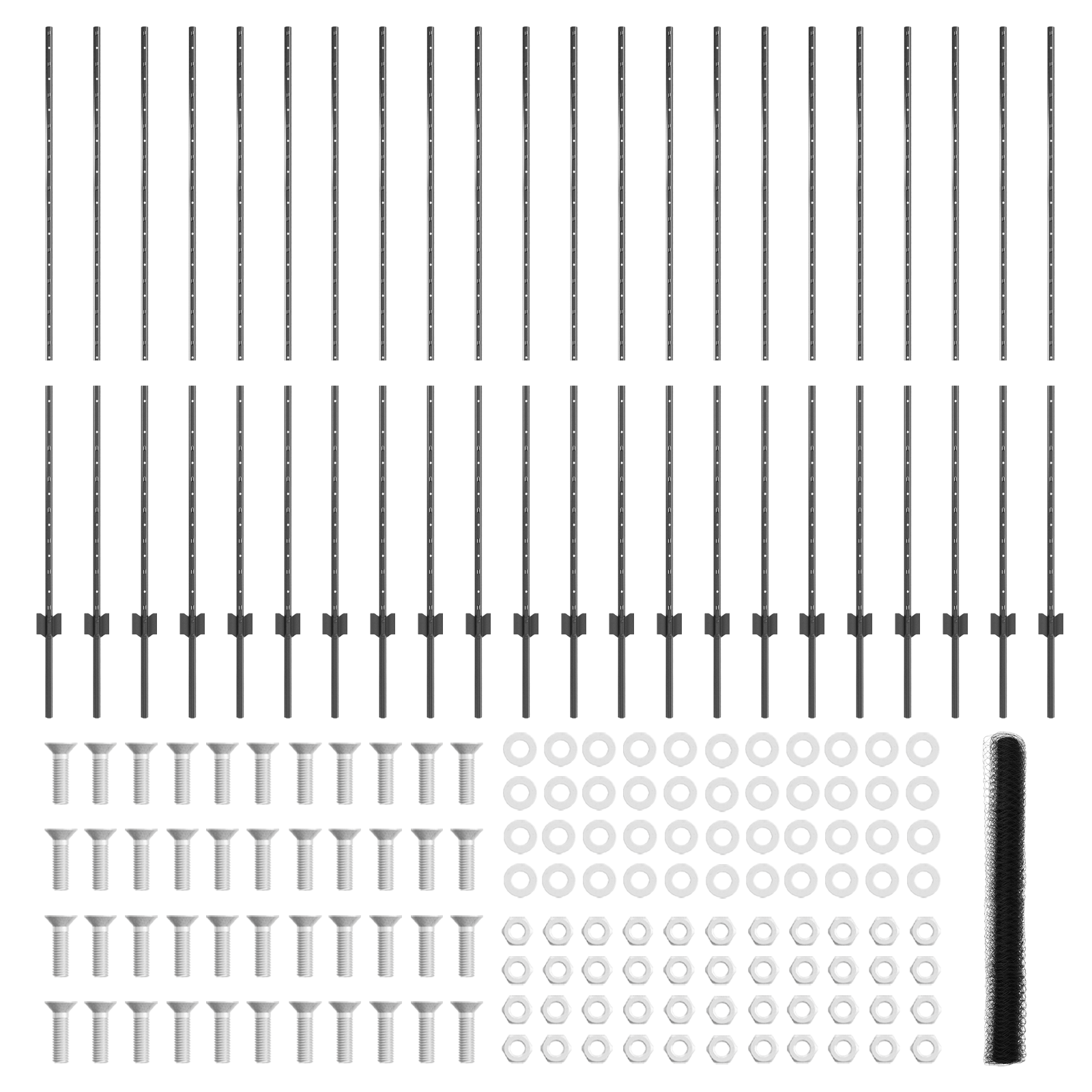 Coni di Recinzione  22 pcs U-Channel Grigio 150 cm Acciaio