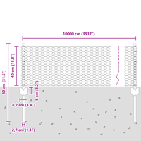Pali Recinzione  11 pezzi U-Channel Grigio 40 cm Acciaio
