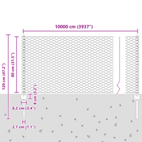 Pali della Recinzione  11 pcs U-Channel Grigio 80 cm Acciaio