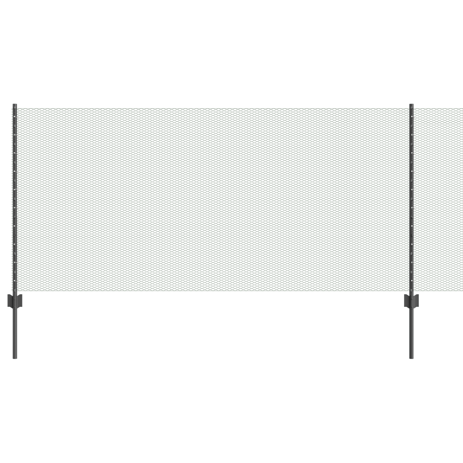 Pali di recinzione  22 pcs U-Channel Grigio 100 cm Acciaio