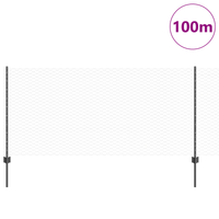 Posti per Recinzione 22 pz U-Channel Grigio 100 cm Acciaio