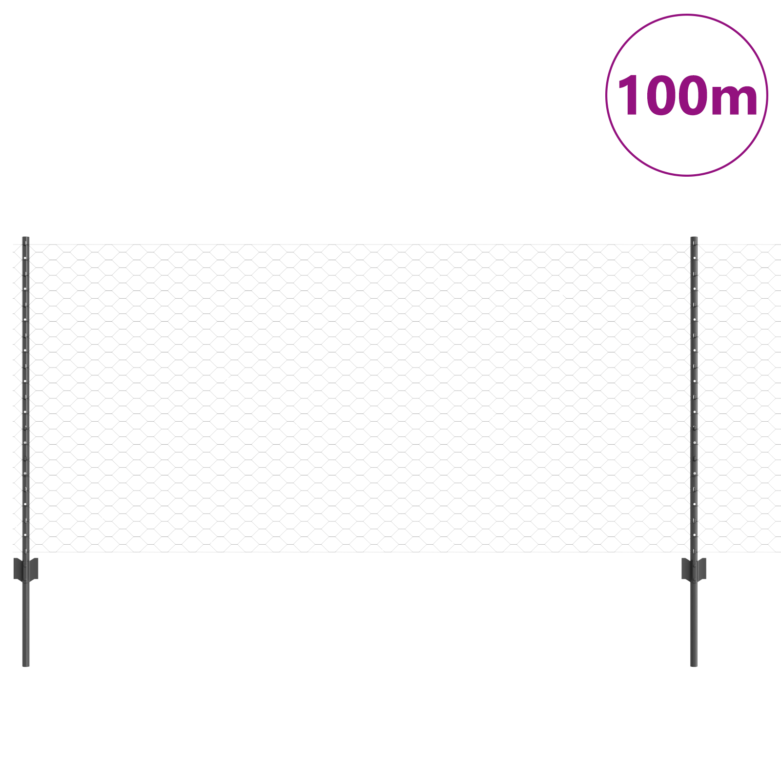 Posti per recinzione  22 pz U-Channel Grigio 100 cm Acciaio
