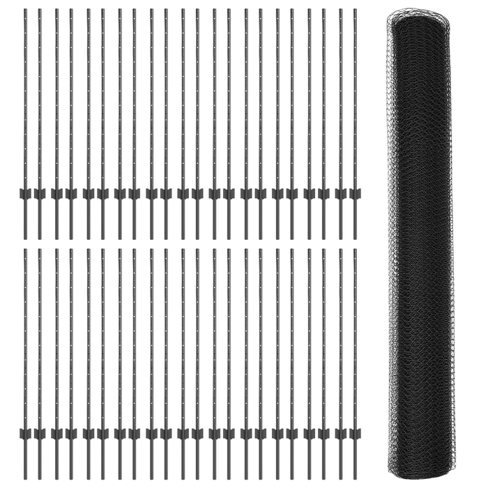 Posti di Recinzione  22 pcs U-Channel Grigio 120 cm Acciaio