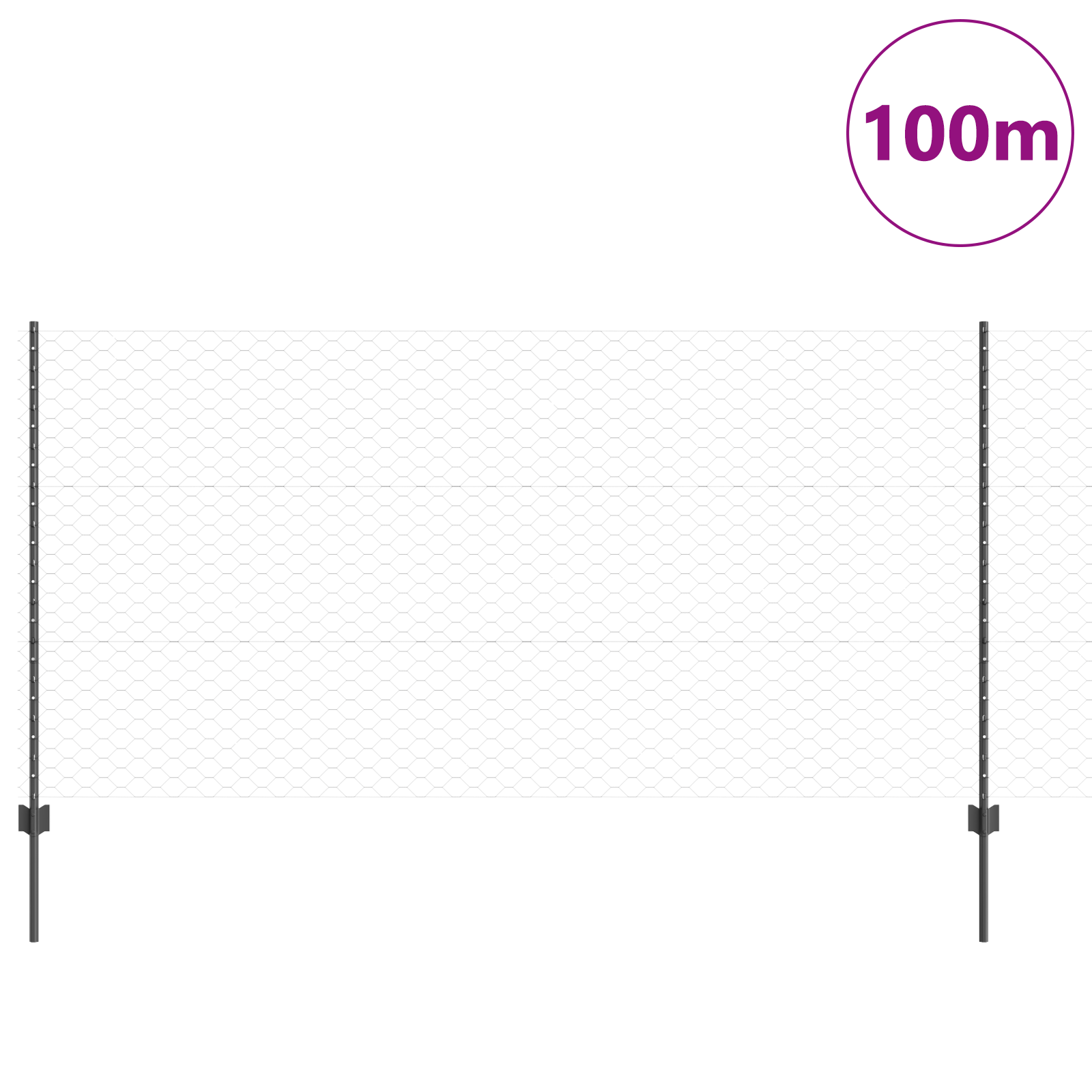 Posti per Recinzione 22 pz U-Channel Grigio 120 cm Acciaio