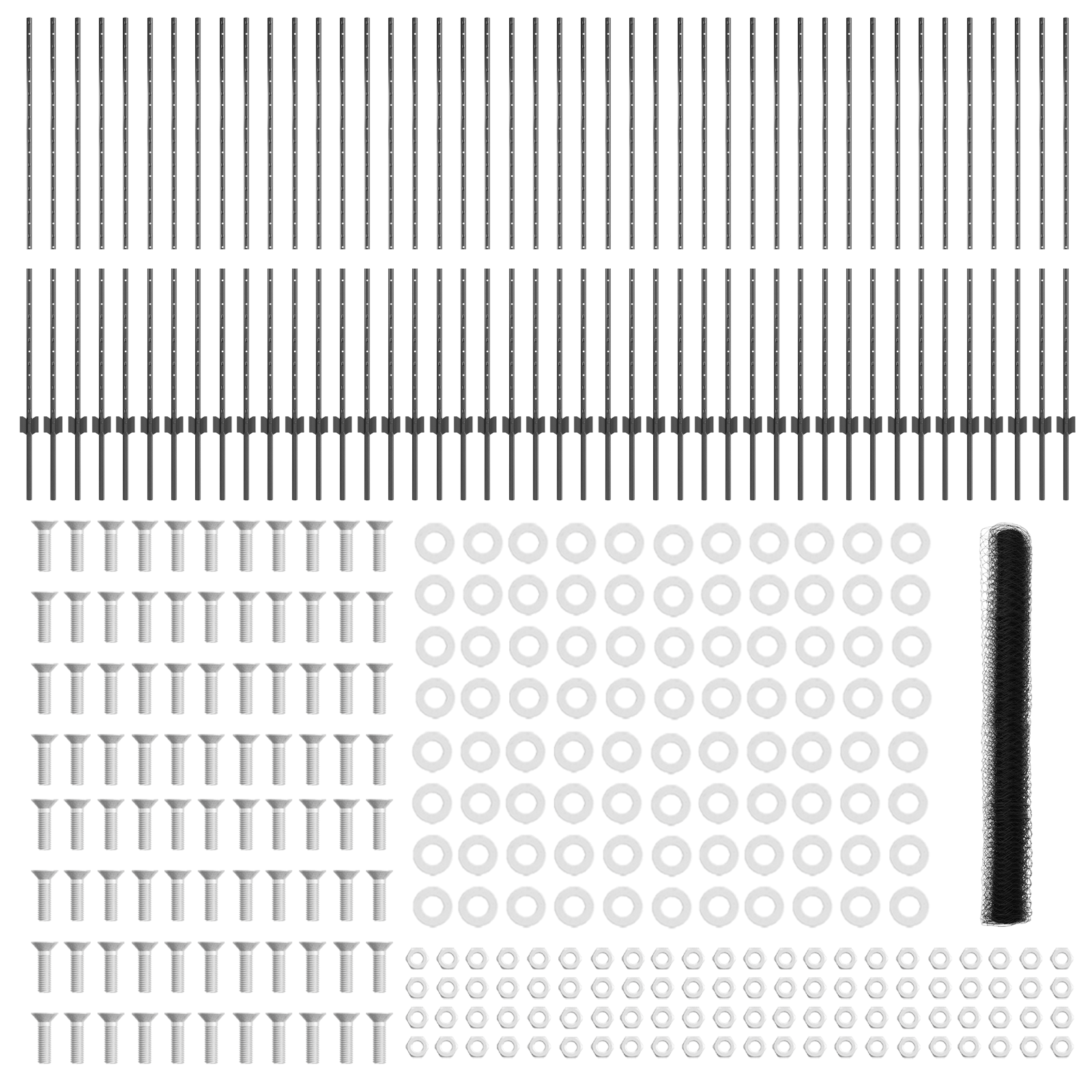 Pali per Recinzione  22 pz U-Channel Grigio 140 cm Acciaio