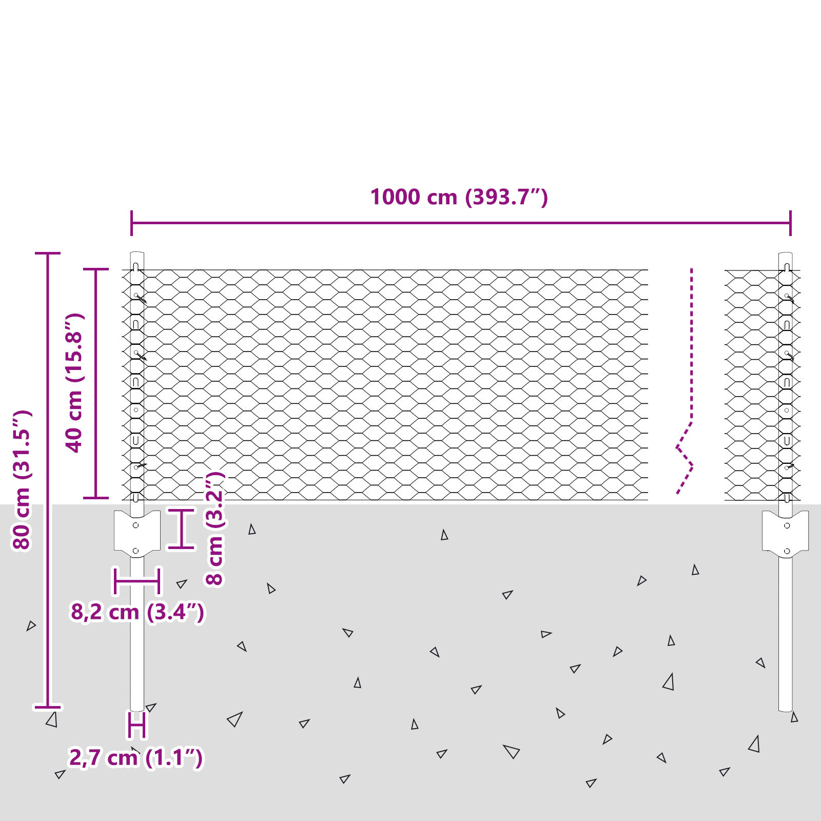 Pali della Recinzione  5 pz U-Channel 40 cm Acciaio Zincato