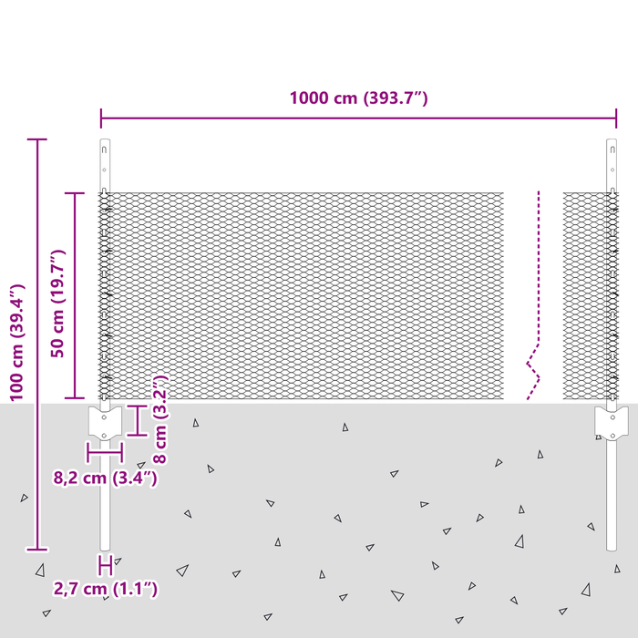 Pali per Recinzione  5 pcs U-Channel 60 cm Acciaio Galvanizzato