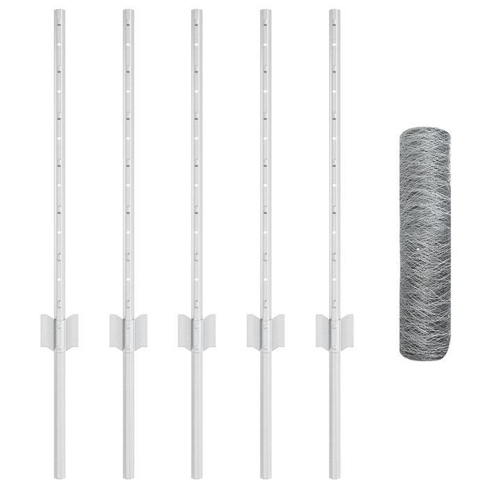 Pali per Recinzione  5 pcs U-Channel 60 cm Acciaio Zincato