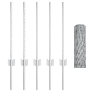 Posti per Recinto 5 pcs U-Channel 60 cm Acciaio Galvanizzato