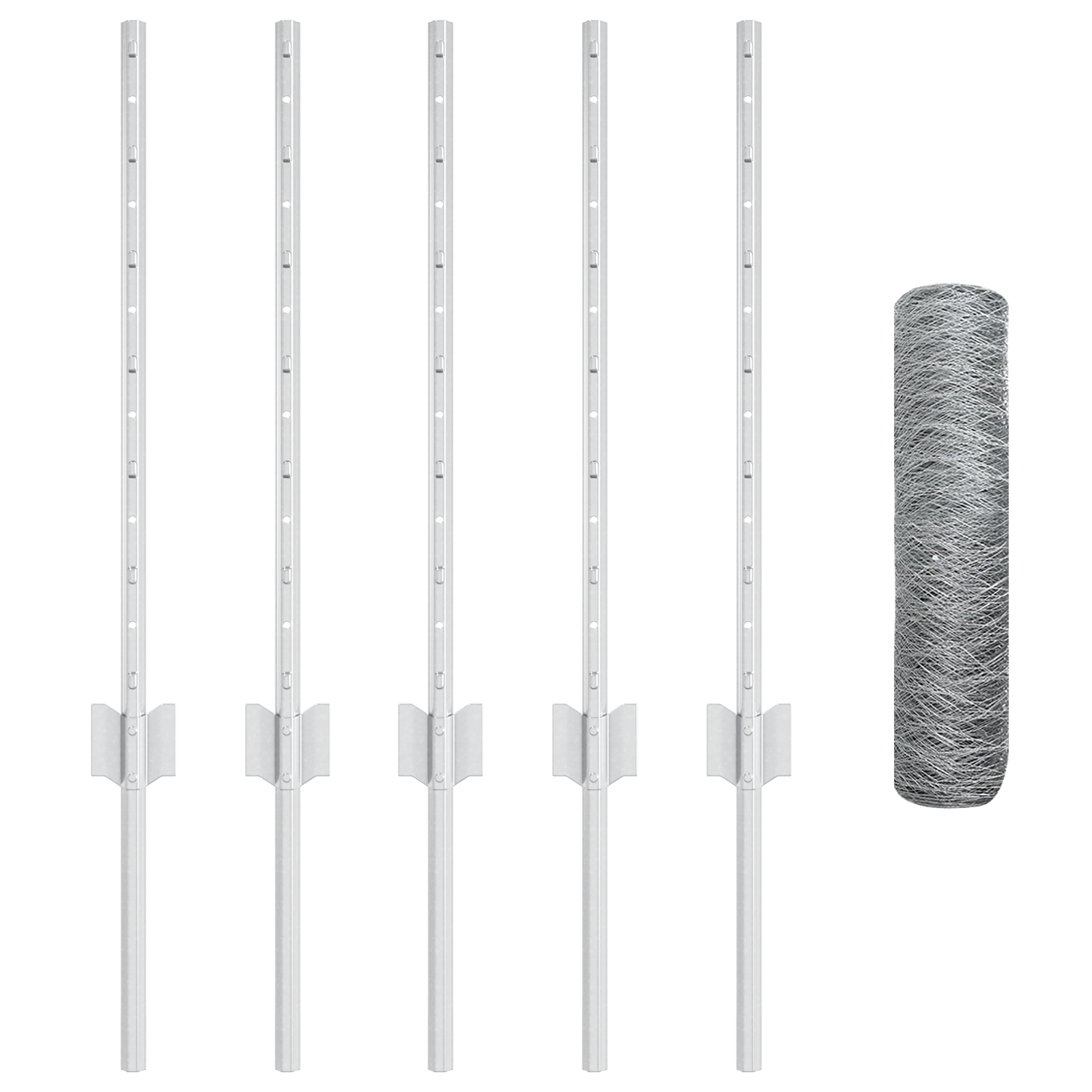 Pali per recinzione 5 pz U-Channel 60 cm Acciaio zincato